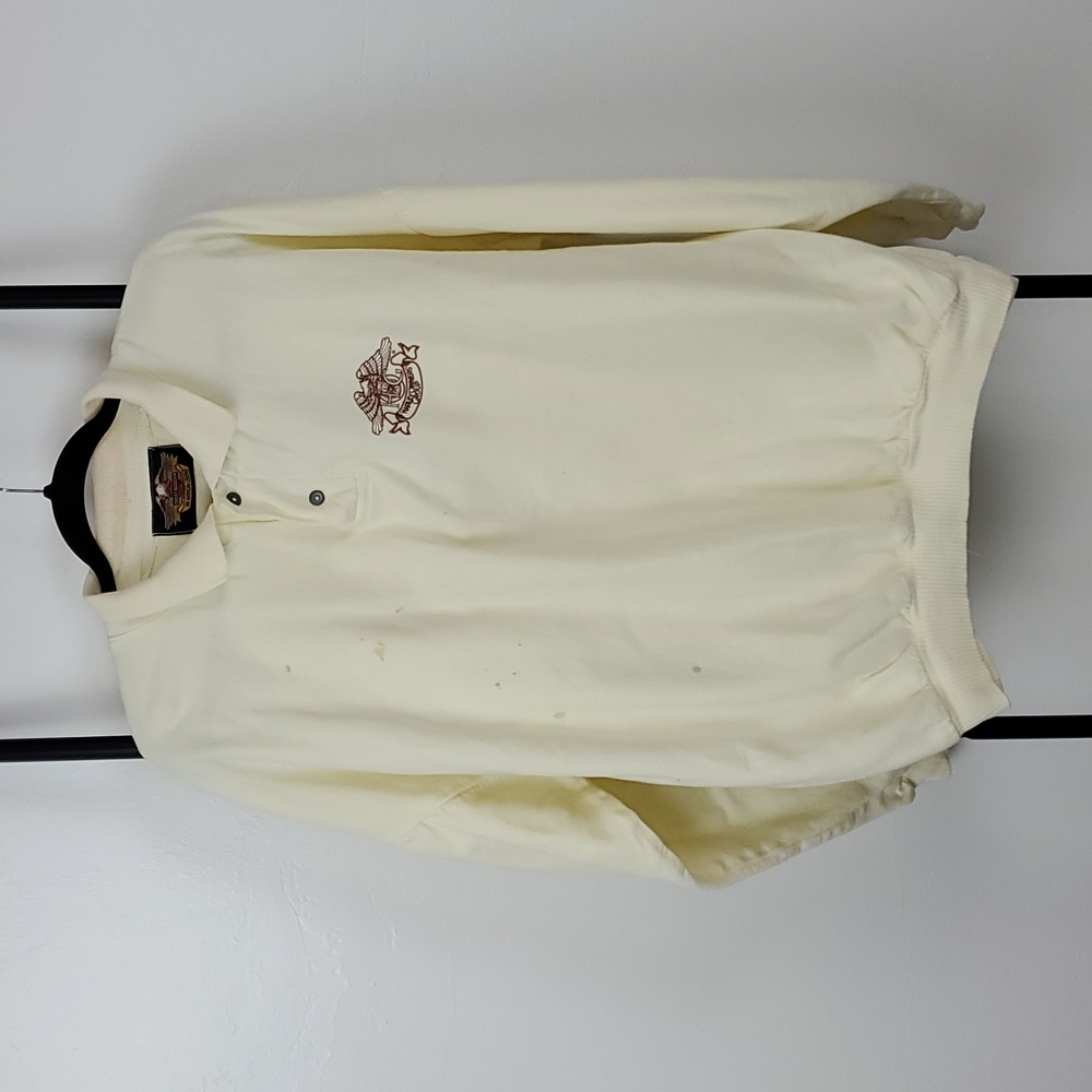 Vintage Harley Davidson Embroidered Long Sleeve Polo Men’s 2 Cotton
